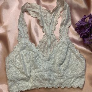 White lace racer back bralette by Felina